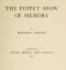 [Gutenberg 57158] • The Puppet Show of Memory